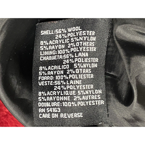 Guess Womens Black Wool Button Down Academia Pea Coat Jacket Y2K Belted Sz Sm - Picture 8 of 11